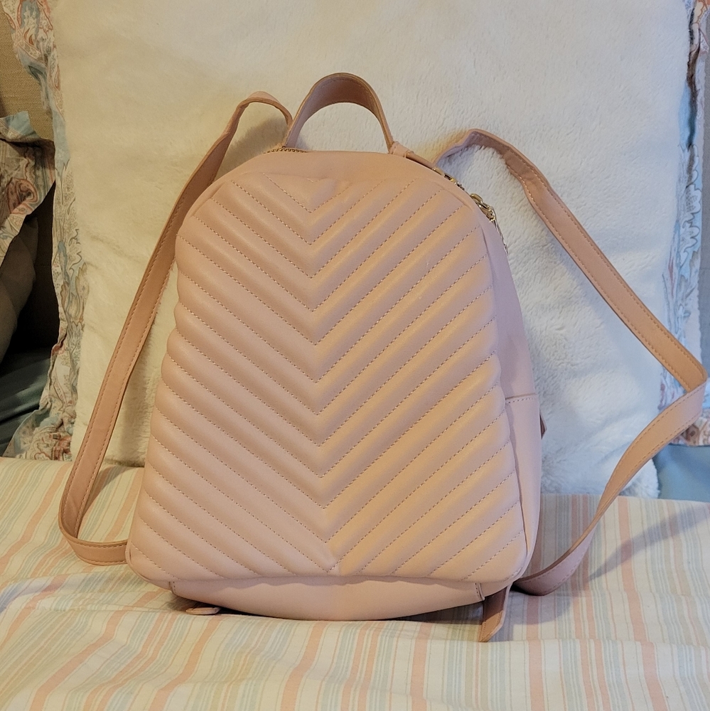Steve Madden blush-pink vegan-leather back pack